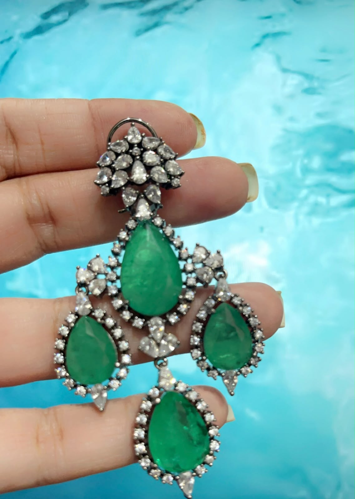 elegant Doublet Diamonds Danglers AJ07