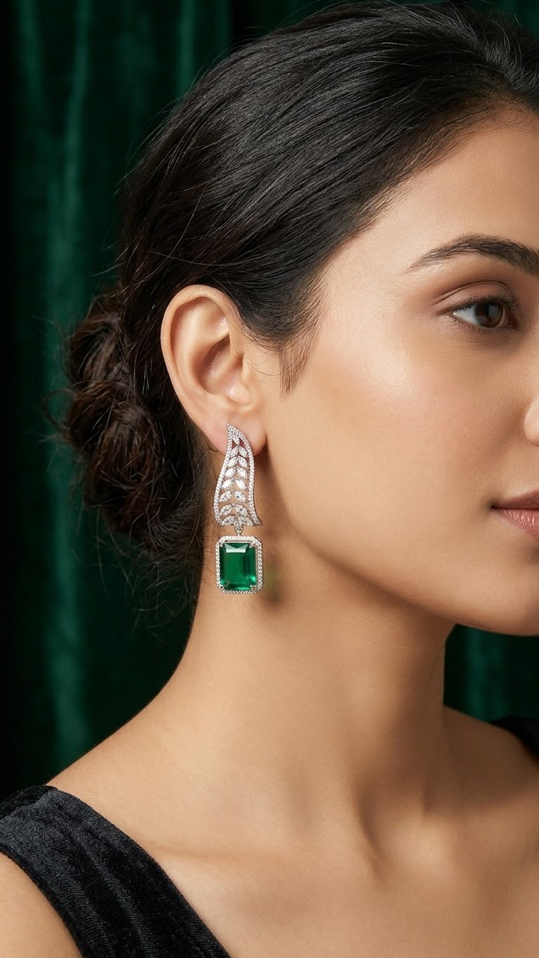 Beautiful Cocktail Earrings in Doublet Diamonds AJ02