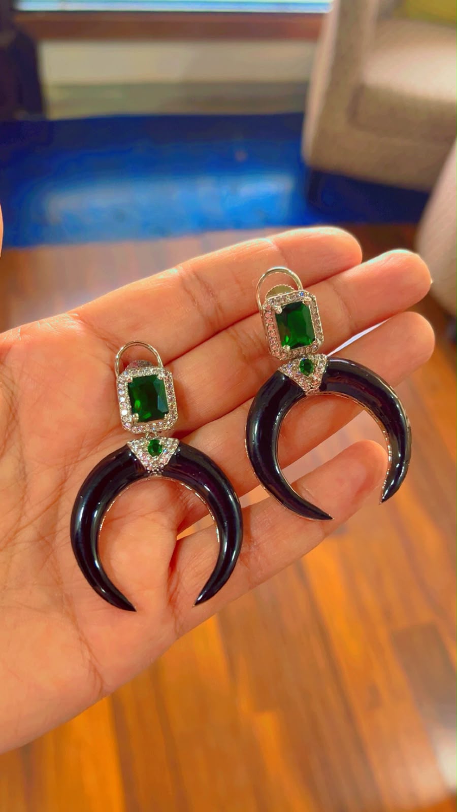 Indo-western Earrings In American diamonds AJ50