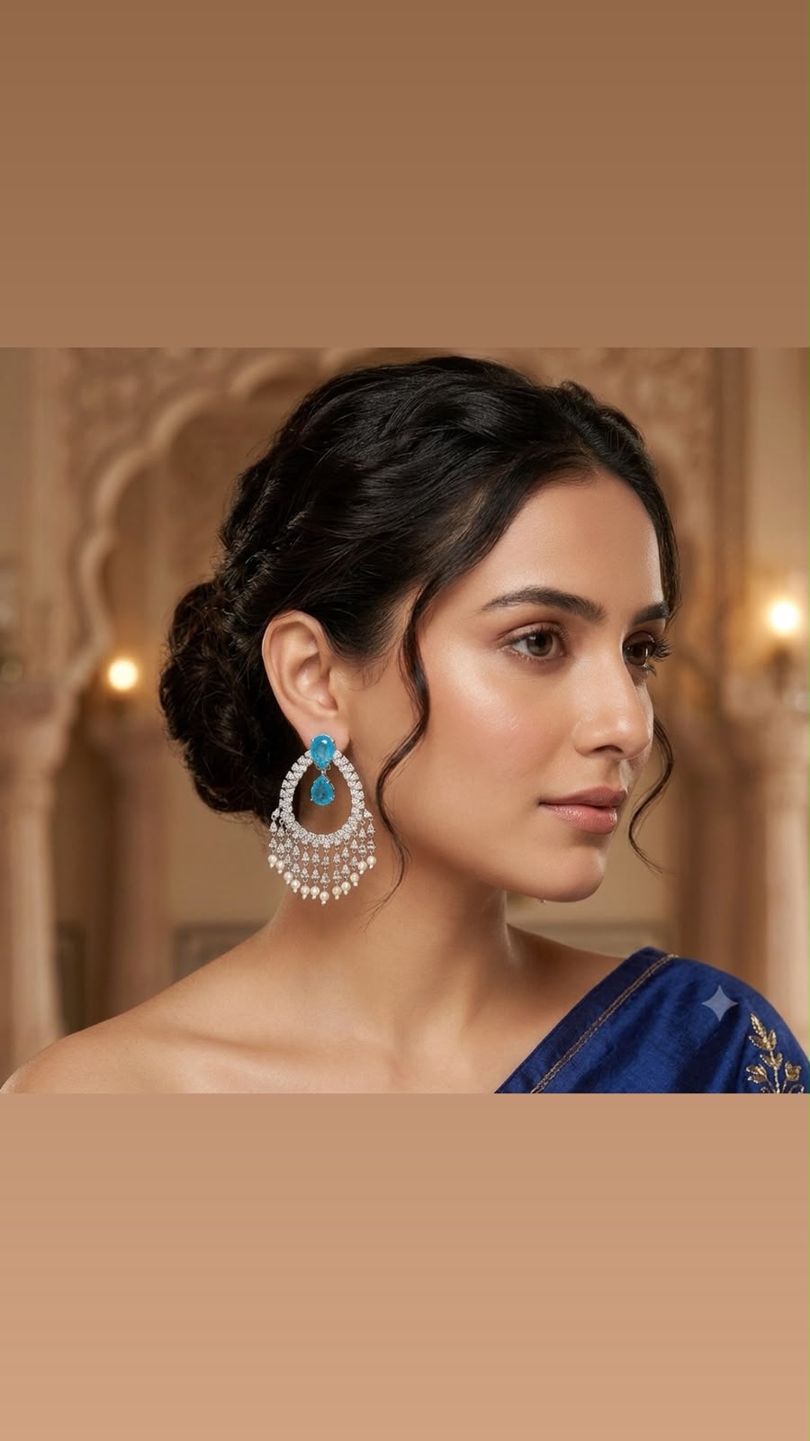 Beautiful Doublet Diamond Chandbali Mention colour names at the time of selection AJ06