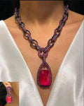 Celebrity Collection American Diamond Necklace with Doublet Diamonds AJ36