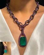 Celebrity Collection American Diamond Necklace with Doublet Diamonds AJ36