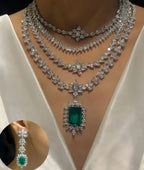 Beautiful Multilayered Necklace in Silver Plating AJ12