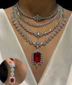 Beautiful Multilayered Necklace in Silver Plating AJ12