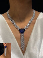 Elegant Seeetheart Necklace in American Diamonds AJ08