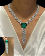 Elegant Seeetheart Necklace in American Diamonds AJ08