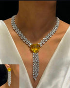 Elegant Seeetheart Necklace in American Diamonds AJ08