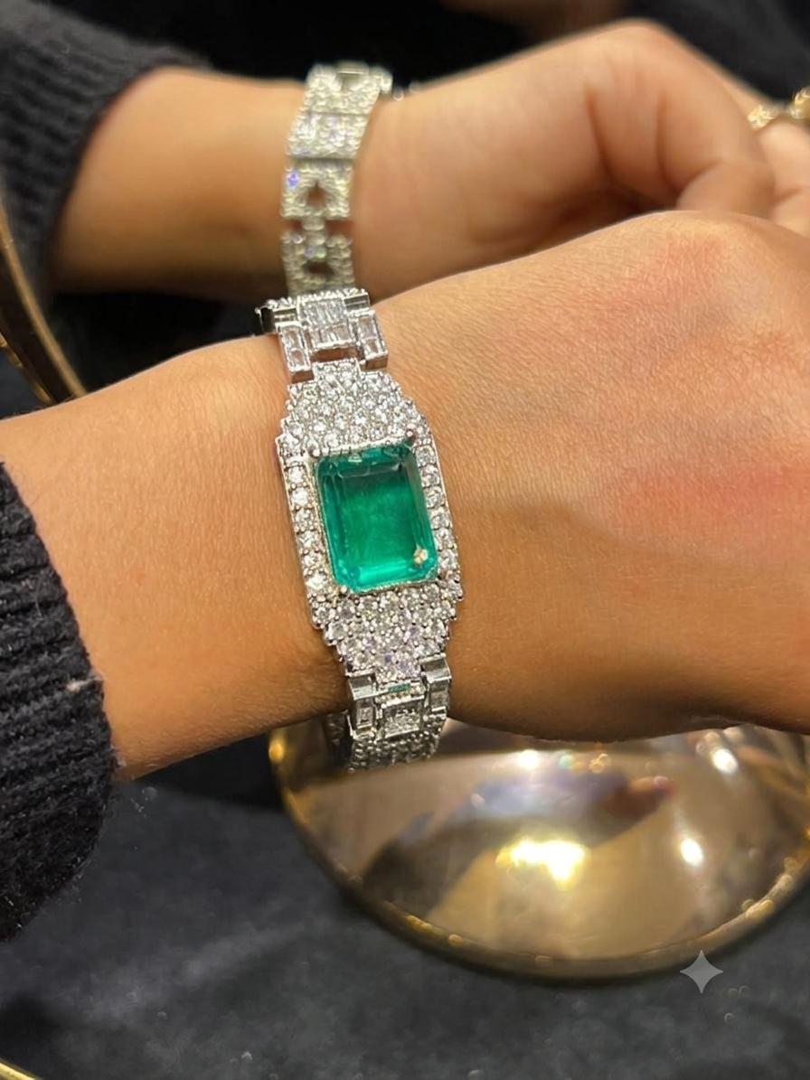 Navya openable Flexible bracelets in American Diamonds openable flexible bracelet AJ42