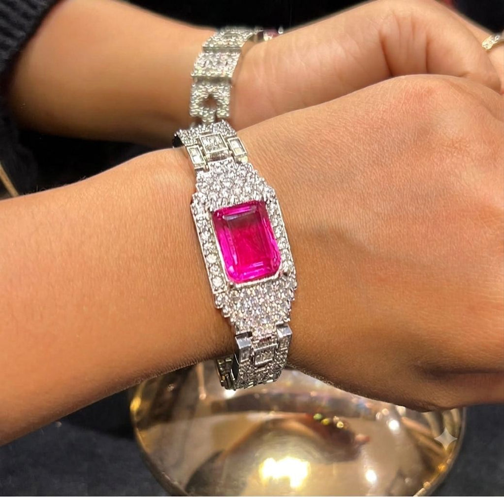 Navya openable Flexible bracelets in American Diamonds openable flexible bracelet AJ42