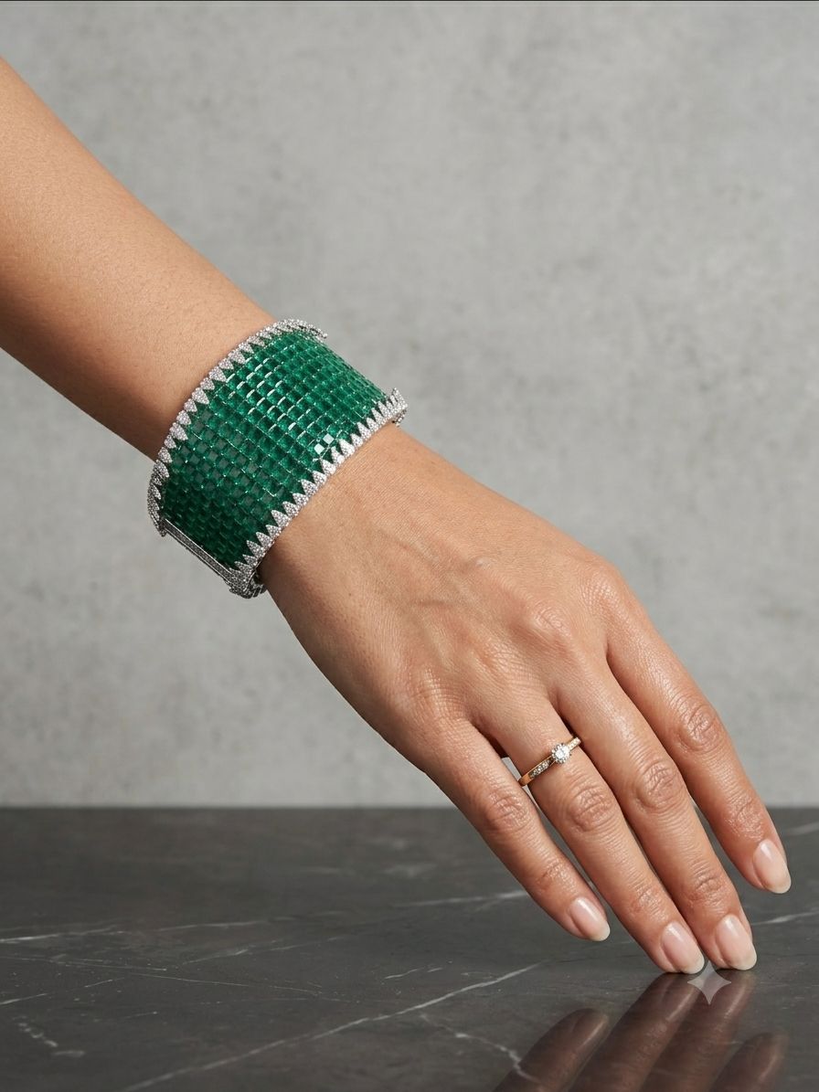 Beautiful Saiyaara Bracelets in invisible settings of American diamonds are openable AJ17