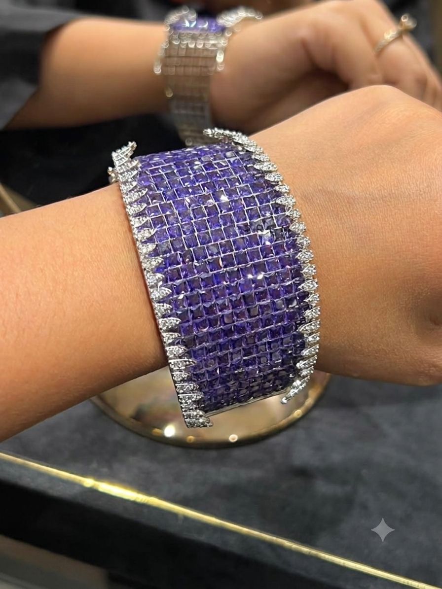 Beautiful Saiyaara Bracelets in invisible settings of American diamonds are openable AJ17