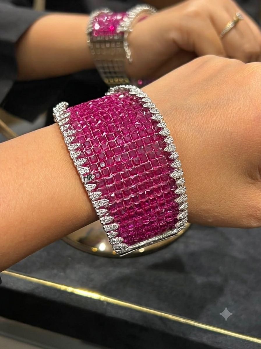 Beautiful Saiyaara Bracelets in invisible settings of American diamonds are openable AJ17