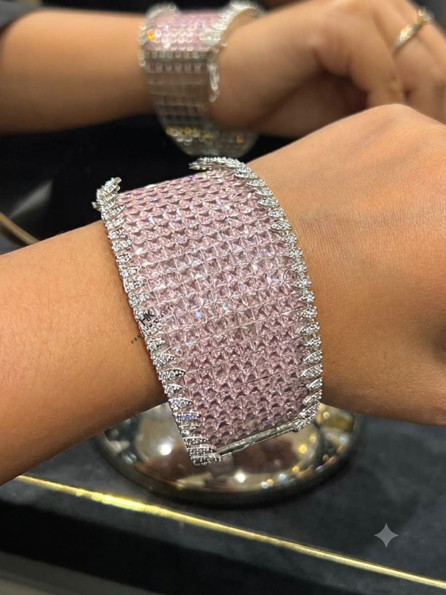 Beautiful Saiyaara Bracelets in invisible settings of American diamonds are openable AJ17