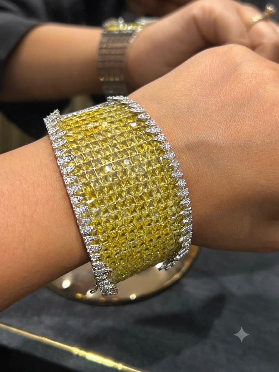 Beautiful Saiyaara Bracelets in invisible settings of American diamonds are openable AJ17