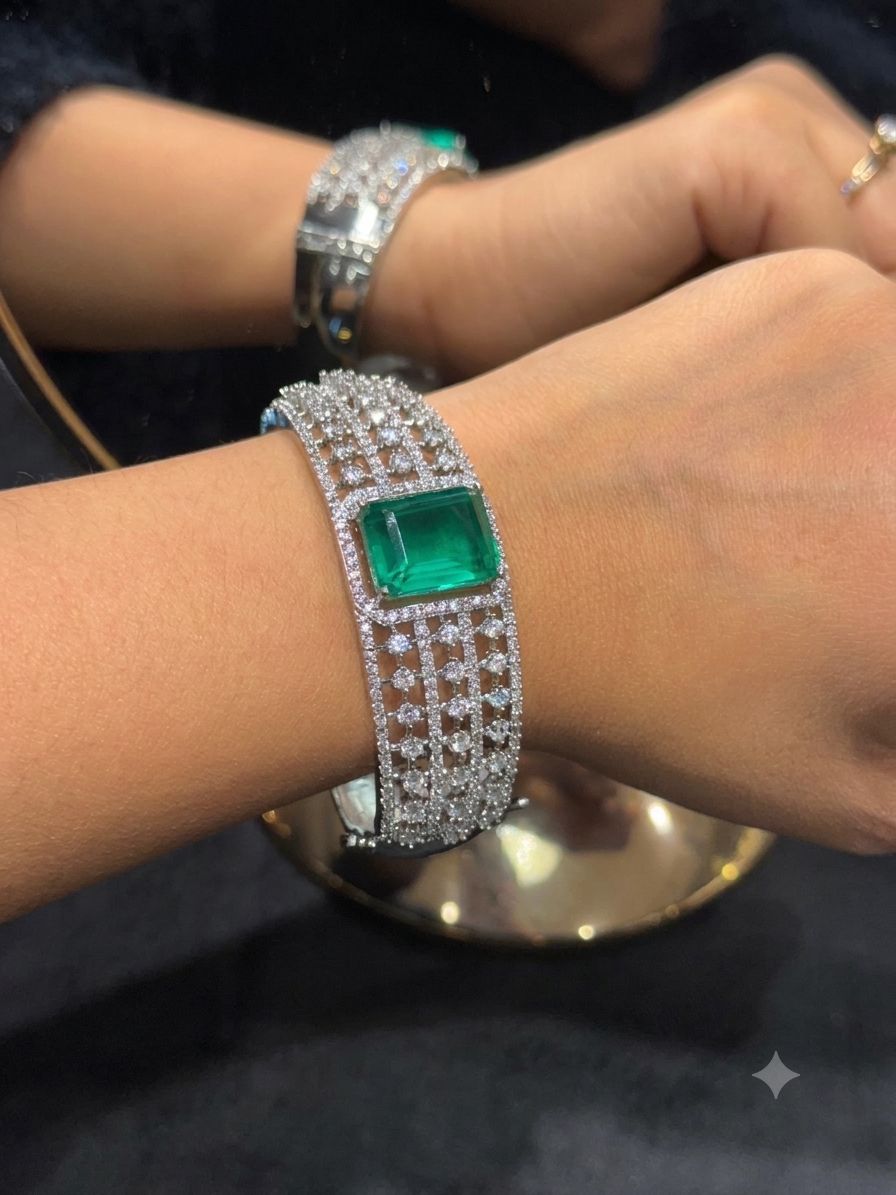 Elegant Naina Openable Bracelets in American Diamonds AJ21
