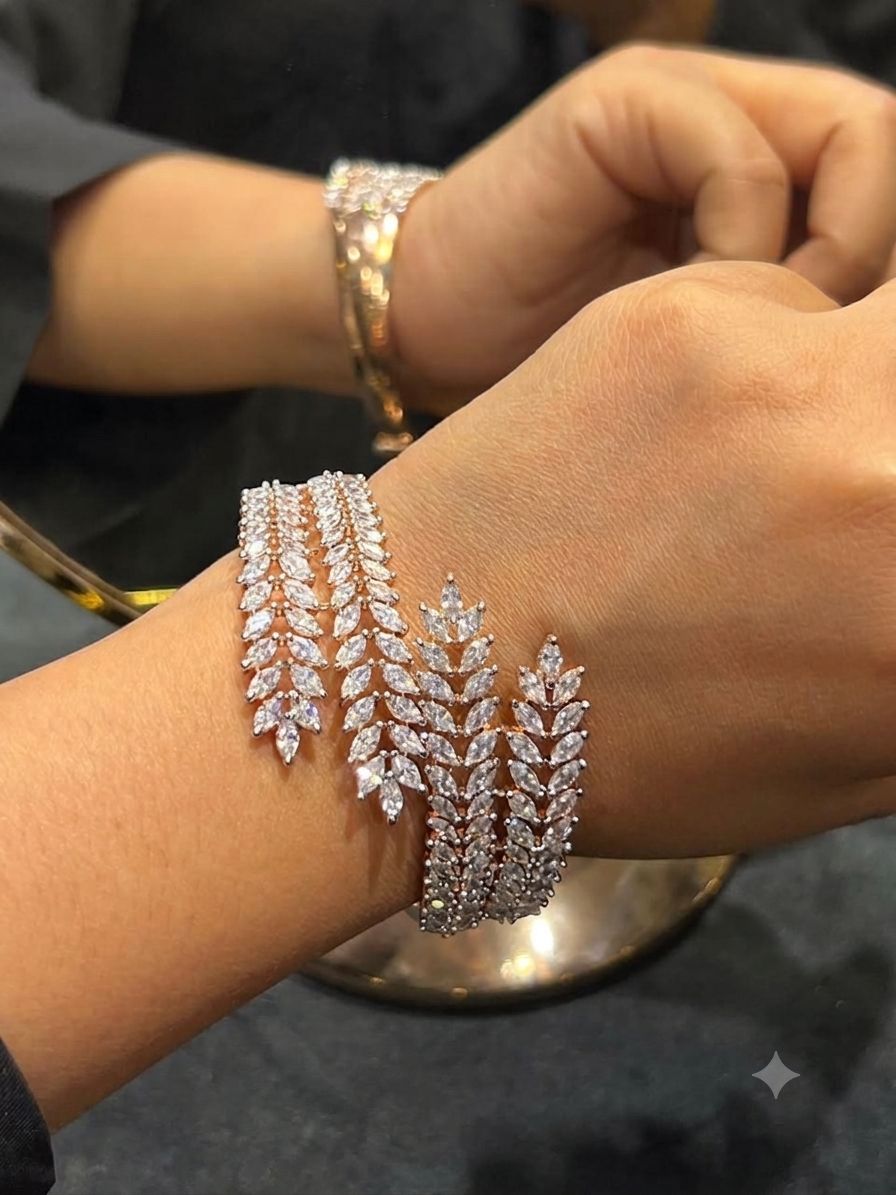 Elegant Amrita openable bracelets Designer collection in silver and gold touch AJ16