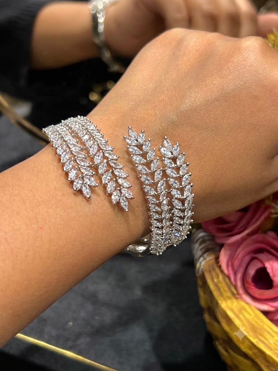 Elegant Amrita openable bracelets Designer collection in silver and gold touch AJ16
