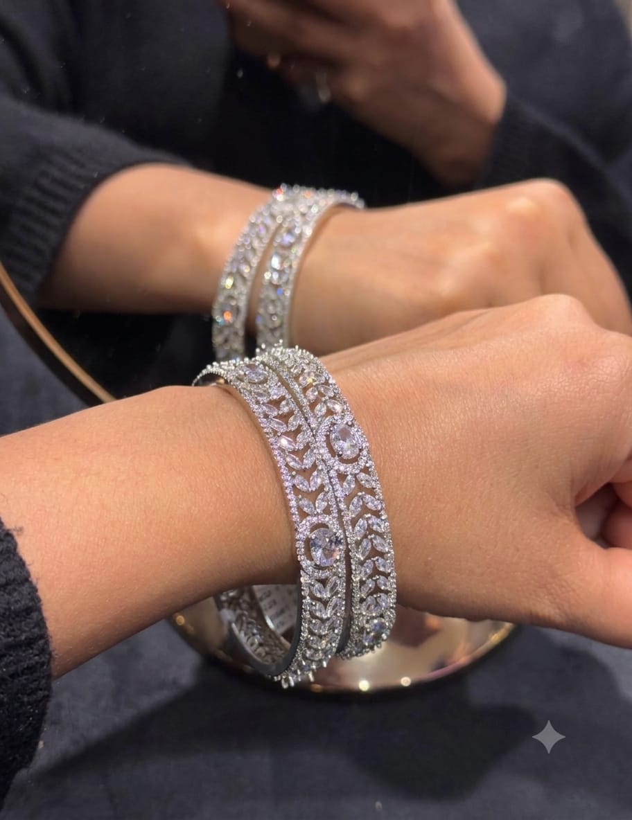 Shikha Bangles each pair of 2 bangles American diamond bangles AJ28