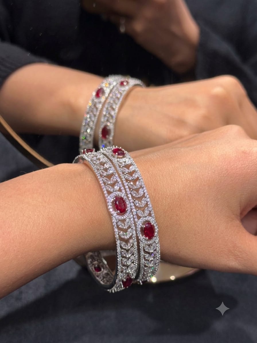 Shikha Bangles each pair of 2 bangles American diamond bangles AJ28