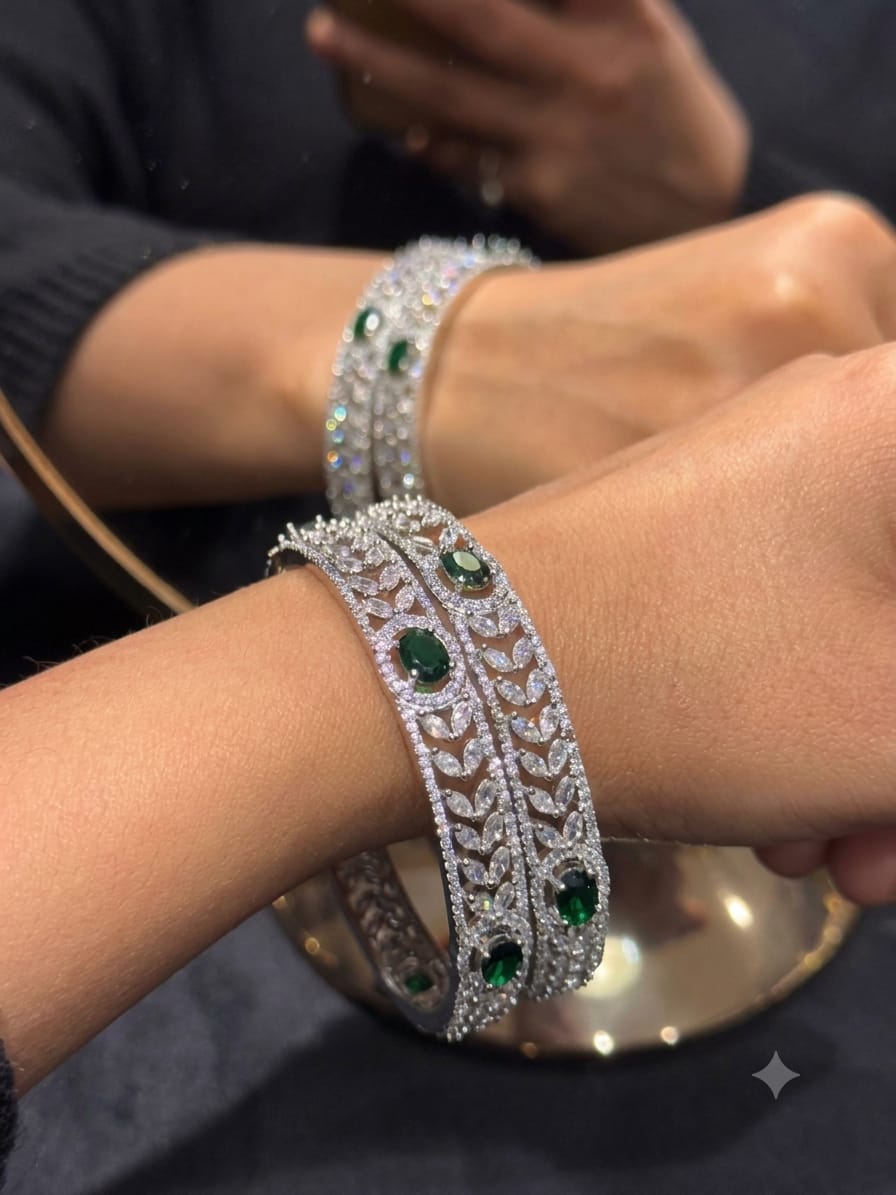 Shikha Bangles each pair of 2 bangles American diamond bangles AJ28