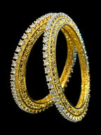Elegant ANAMIKA Single line Bangles Gold plated bangles in American diamonds AJ23