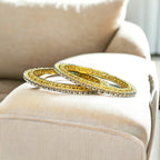 Elegant ANAMIKA Single line Bangles Gold plated bangles in American diamonds AJ23