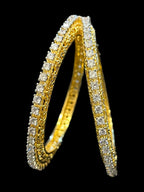 Elegant ANAMIKA Single line Bangles Gold plated bangles in American diamonds AJ23