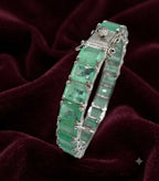 Divya Openable Bangle, each one openable bangle, Doublet Diamond bangle in silver plating AJ29