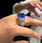 Riya Adjustable Rings Pointer rings in silver plating with American diamonds AJ33