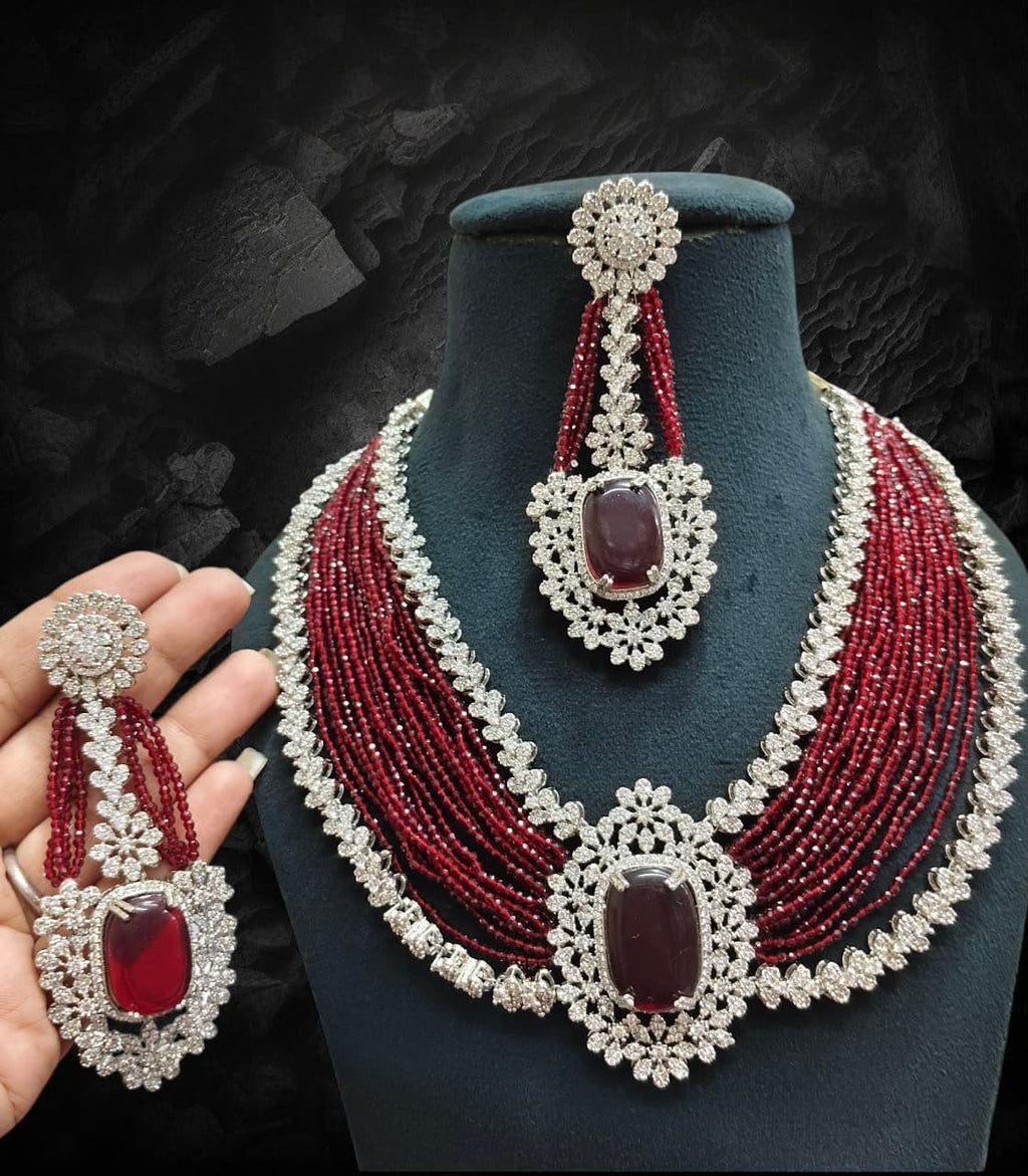 Malika Sets in beads and American Diamonds AJ70