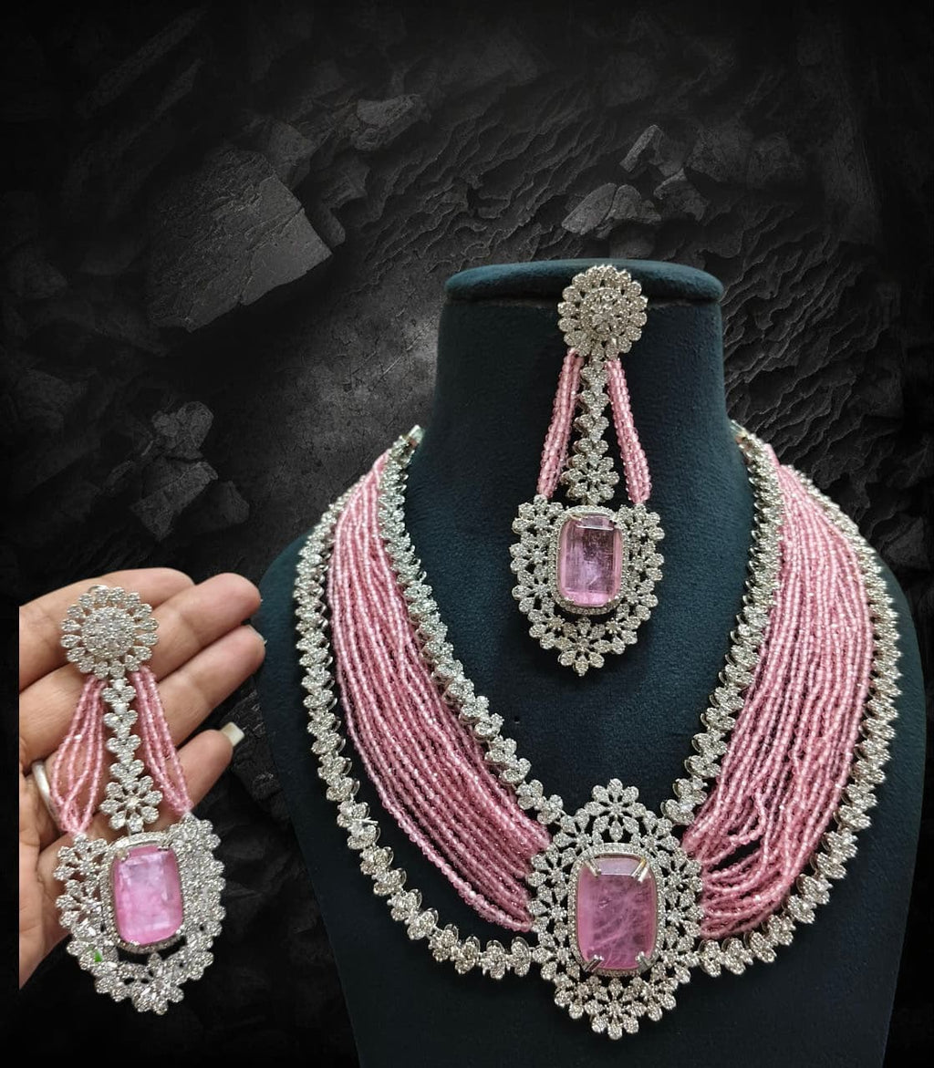 Malika Sets in beads and American Diamonds AJ70