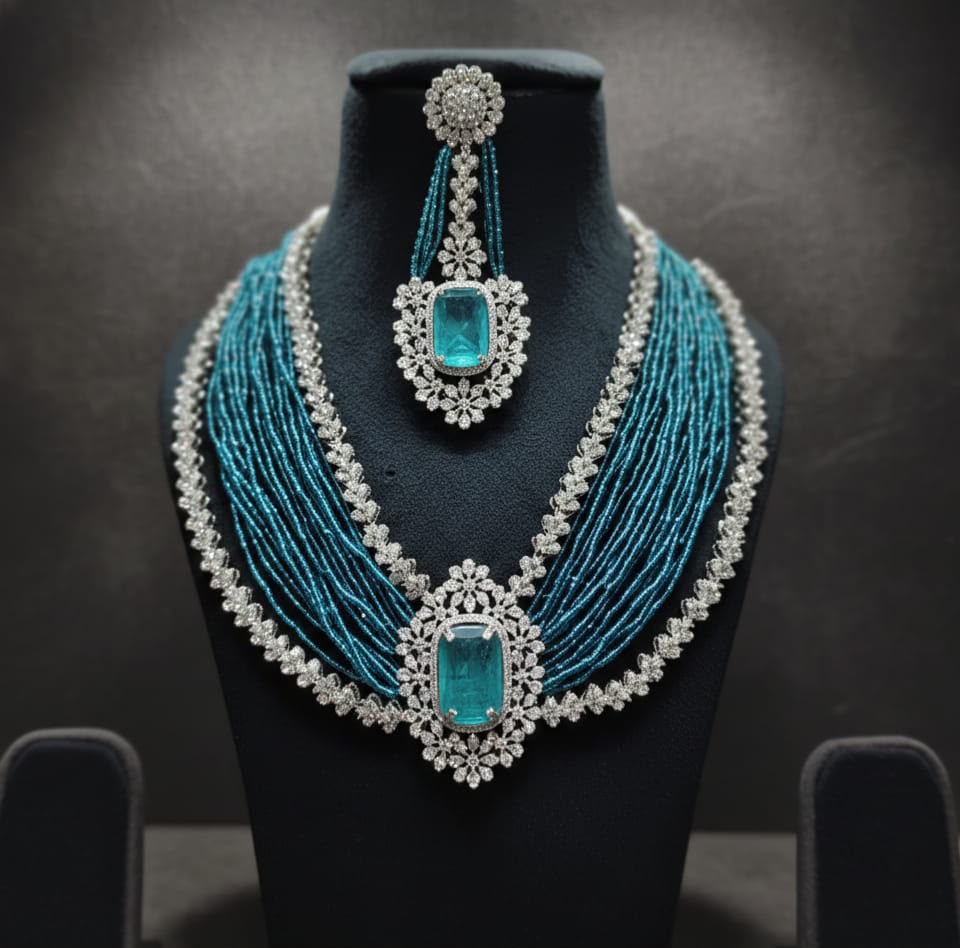 Malika Sets in beads and American Diamonds AJ70