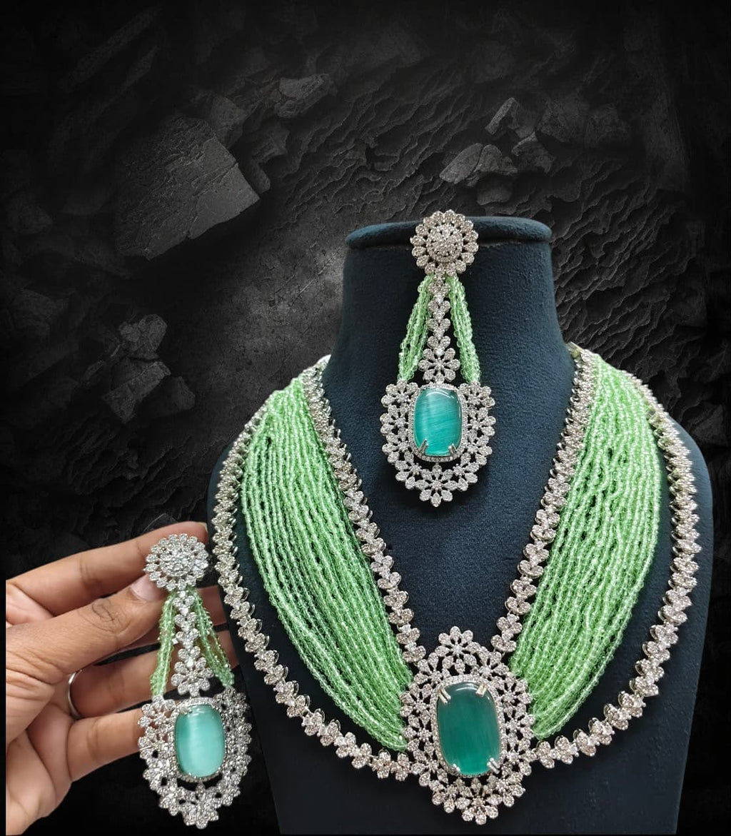 Malika Sets in beads and American Diamonds AJ70