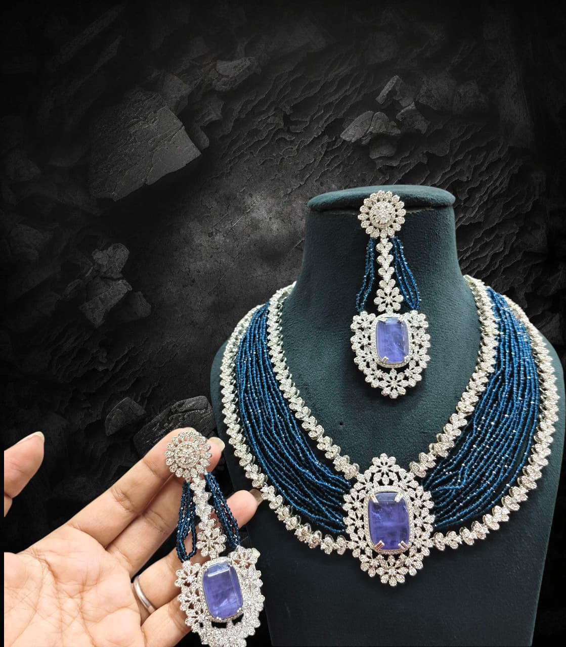 Malika Sets in beads and American Diamonds AJ70