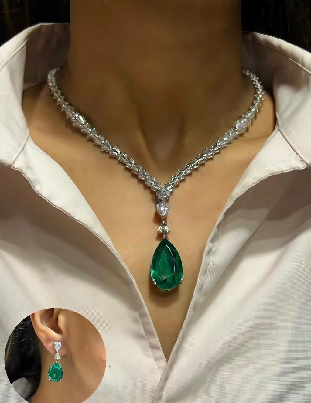 Priyanka Sleek sets in Princess-cut diamonds in imitation jewellery AJ76
